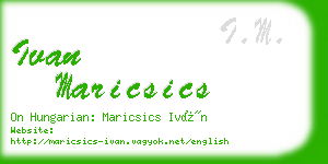 ivan maricsics business card
